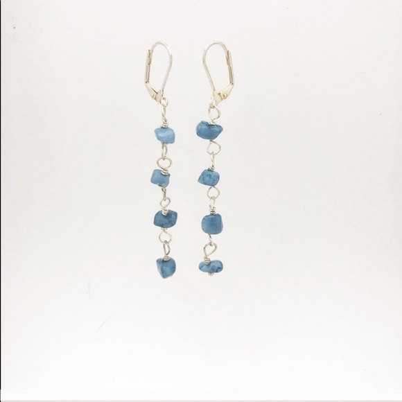 ARTISAN BLUE GEMSTONE EARRINGS - Picture 3 of 3